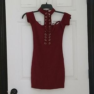 Maroon Mini Dress
